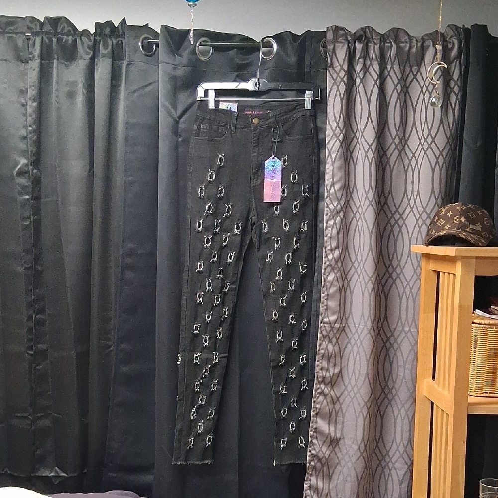 Women's Black Straight Leg Jeans